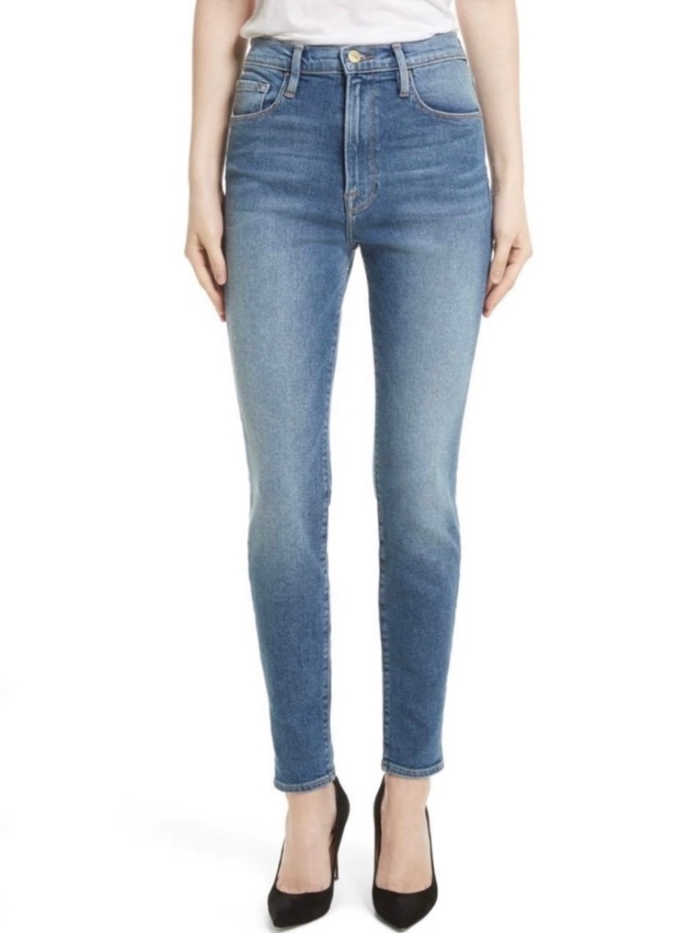 Frame Ali High Rise Skinny Jean in Juniper Blue